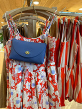 Load image into Gallery viewer, Petite Flap Handbag in Milled French Blue with Shortie Leather Handle