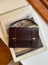 Load image into Gallery viewer, Medium Clutch in Deep Burgundy Vegetable Tanned Leather