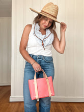 Load image into Gallery viewer, Small Tote in Pink Milled Italian Leather with Natural DeLuxe Straps