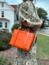 Load image into Gallery viewer, Cope & Co. Small Tote in Iconic Orange Vegetable Tanned Leather