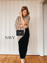 Load image into Gallery viewer, Mini Clutch with Twist Lock in All Weather Suede with Queen's Length Brass Chain