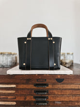 Load image into Gallery viewer, Small Tote in Black Vegetable Tanned Leather