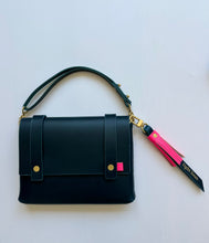 Load image into Gallery viewer, Mini Clutch in Bluewater Navy with Shortie Handle and Lure Tassel Vegetable Tanned Leather