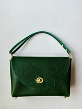 Load image into Gallery viewer, Cope & Co. Petite Flap Bag Emerald Green Leather Bag - Gemstone Collection