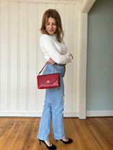 Load image into Gallery viewer, Petite Flap Bag Ruby Red Leather Bag - Gemstone Collection