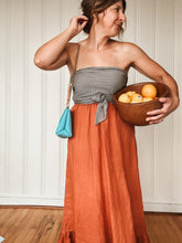 Load image into Gallery viewer, Cope & Co. Petite Flap Bag Milled Poolside Bleu Leather Bag with Leather Shortie Handle