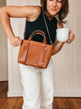 Load image into Gallery viewer, Small Tote in Milled Cognac Vegetable Tanned Leather