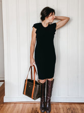 Load image into Gallery viewer, Medium Tote in Army Vegetable Tanned Leather with Cognac Straps