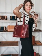 Load image into Gallery viewer, Medium Tote in Burgundy Vegetable Tanned Leather