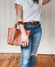 Load image into Gallery viewer, Small Tote in Cognac Vegetable Tanned Leather