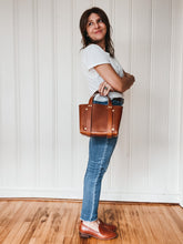 Load image into Gallery viewer, Small Tote in Cognac Vegetable Tanned Leather