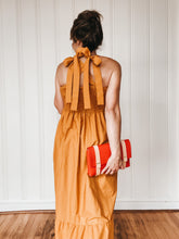 Load image into Gallery viewer, Medium Clutch in Red Vegetable Tanned Leather with Natural DeLuxe Straps