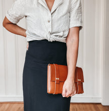 Load image into Gallery viewer, Medium Clutch in Cognac Vegetable Tanned Leather