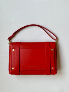 Medium Clutch in Poppy Red with Short Handle