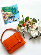 Load image into Gallery viewer, Mini Clutch in Italian Orange Vegetable Tanned Leather
