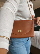 Load image into Gallery viewer, Petite Flap Bag French Luxe Milled Cognac Leather
