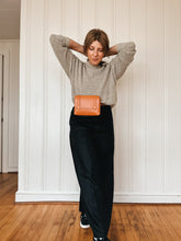 Load image into Gallery viewer, Mini Clutch in Saddle Vegetable Tanned Leather with shortie handle
