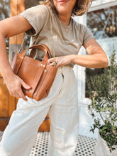 Load image into Gallery viewer, Small Tote in Milled Cognac Vegetable Tanned Leather
