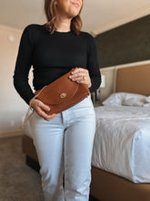 Load image into Gallery viewer, Petite Flap Bag French Luxe Milled Cognac Leather
