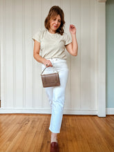 Load image into Gallery viewer, Mini Clutch Oyster Gray-Beige Neutral Vegetable Tanned Leather
