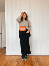Load image into Gallery viewer, Mini Clutch in Saddle Vegetable Tanned Leather with shortie handle
