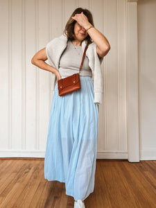 Mini Clutch in Italian Chestnut Vegetable Tanned Leather