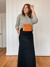 Load image into Gallery viewer, Mini Clutch in Saddle Vegetable Tanned Leather with shortie handle
