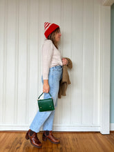 Load image into Gallery viewer, Mini Clutch with shortie handle in Italian Racing Green Vegetable Tanned Leather
