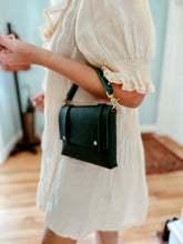 Load image into Gallery viewer, Mini Clutch in Emerald Vegetable Tanned Leather - Gemstone Collection
