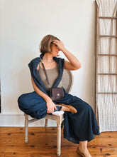 Load image into Gallery viewer, Mini Clutch with Twist Lock in Chocolate Milled Vegetable Tanned Leather with Shortie leather handle
