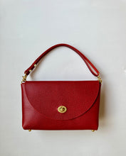 Load image into Gallery viewer, Petite Flap Bag Ruby Red Leather Bag - Gemstone Collection
