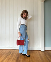 Load image into Gallery viewer, Petite Flap Bag Ruby Red Leather Bag - Gemstone Collection

