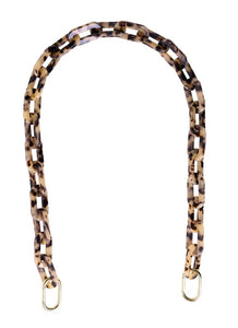 Long Bag Strap - Blonde Tortoise Chain Strap