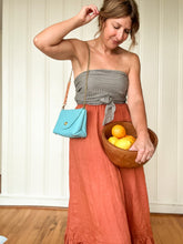 Load image into Gallery viewer, Cope &amp; Co. Petite Flap Bag Milled Poolside Bleu Leather Bag
