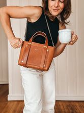 Load image into Gallery viewer, Small Tote in Milled Cognac Vegetable Tanned Leather
