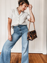 Load image into Gallery viewer, Small Flap Bag in British Tan Camouflage Leather
