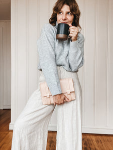Medium Clutch in Natural DeLuxe Vegetable Tanned Leather