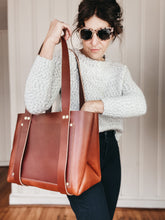 Load image into Gallery viewer, Large Tote in Chestnut Vegetable Tanned Leather

