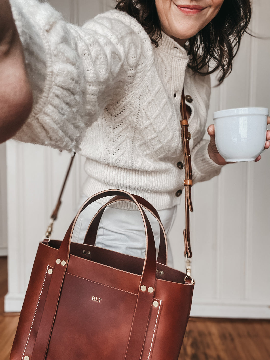 Medium Tote in Chestnut Vegetable Tanned Leather