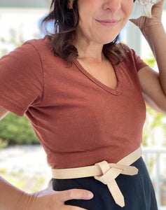 3/4" Knot Belt in Natural Vegetable Tanned Leather