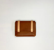 Load image into Gallery viewer, Mini Clutch in Cognac Vegetable Tanned Leather with Natural DeLuxe Straps
