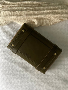 Medium Clutch in Olive Vegetable Tanned Leather