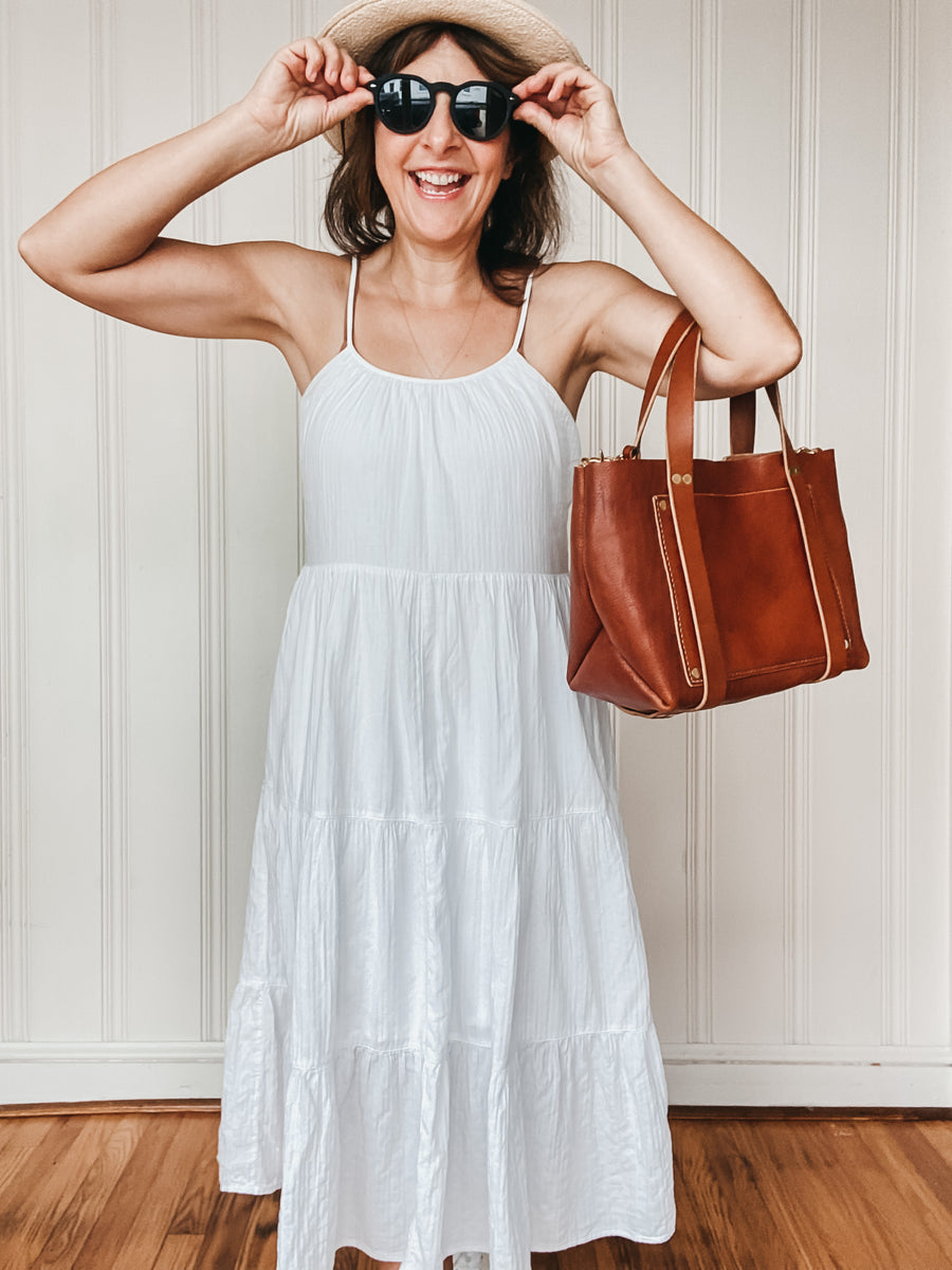 Medium Tote in Milled Cognac Vegetable Tanned Leather – Cope & Co.