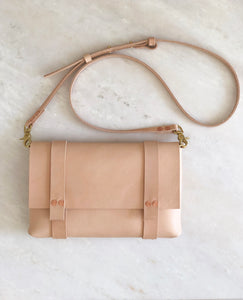 Crossbody Strap in Natural Vegetable Tanned Leather