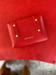 Mini Clutch in Red Vegetable Tanned Leather