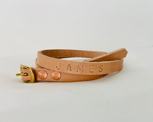 1/2" Toddler Belt in Natural Vegetable Tanned Leather
