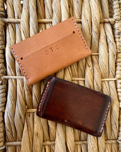Minimalist Wallet in Natural Vegetable Tanned Leather