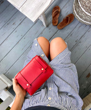 Load image into Gallery viewer, Mini Clutch in Red Vegetable Tanned Leather
