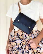 Load image into Gallery viewer, Mini Clutch in Navy Vegetable Tanned Leather
