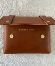 Load image into Gallery viewer, Mini Clutch in Cognac Vegetable Tanned Leather
